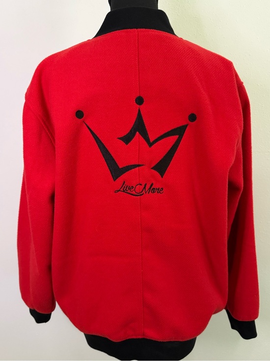 Future Collective Jackets & Blazers - Future Collective LiveClime Red Bomber Jacket Wool Blend Small